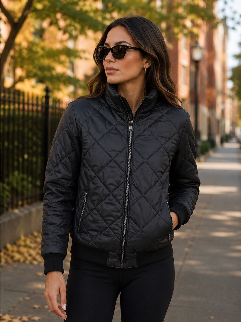 Patagonia Black Quilted Diamond-Pattern Jacket